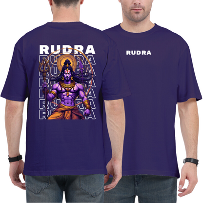 Oversized Rudra Shiva Printed T-shirt: Unisex